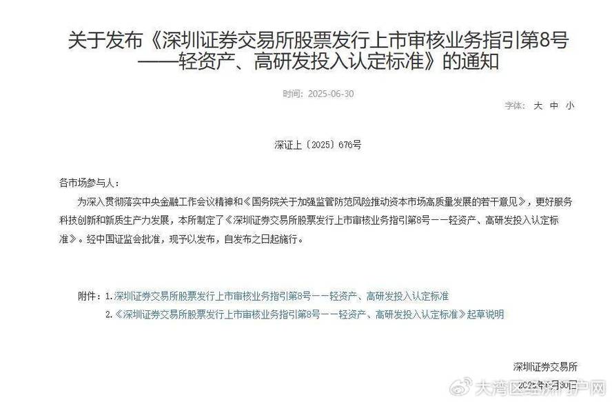 深交所发布轻资产、高研发投入认定标准，助力创业板发展