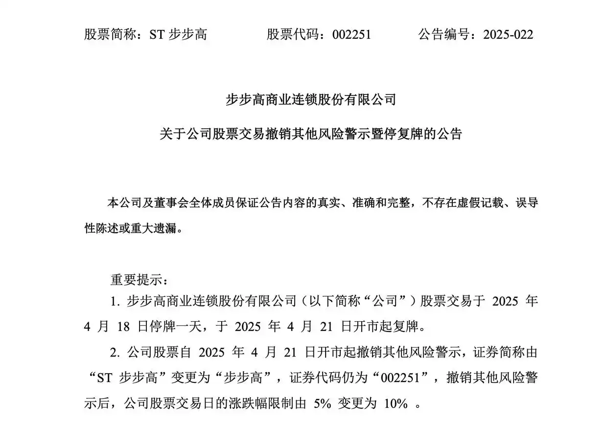 步步高成功摘帽！股票简称回归，两大战略举措助力逆袭