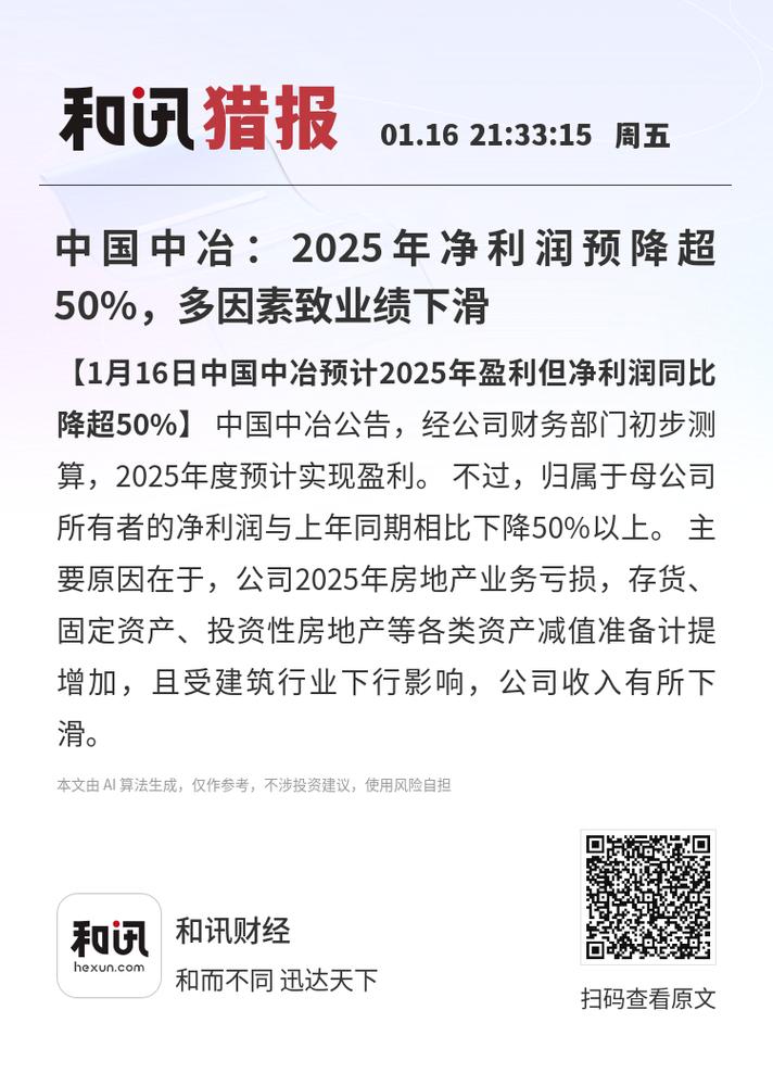 中国中冶股票分析：2025年净利预降超50%，下周走势如何？(图2)